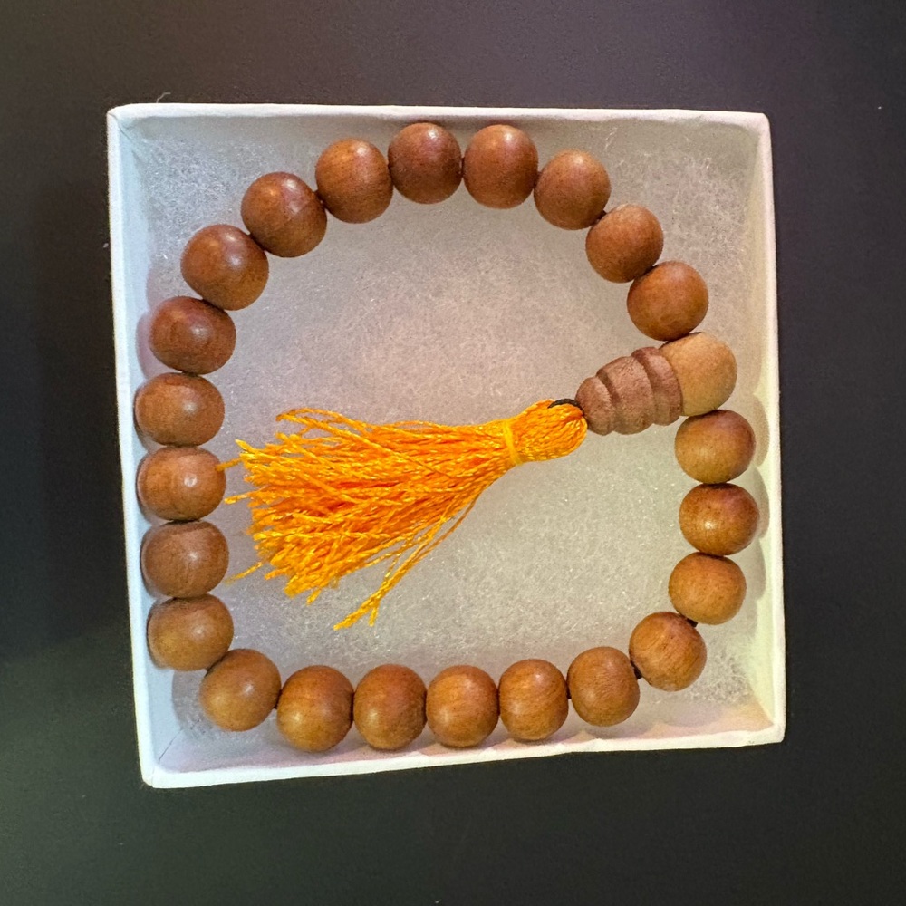 Wooden Bead Bracelet with Yellow Tassel - Picture 4 of 4